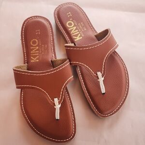 Kino Brown Leather Sandals Size 11